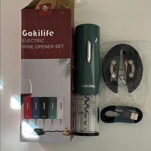 Green Electric Wine Opener Set